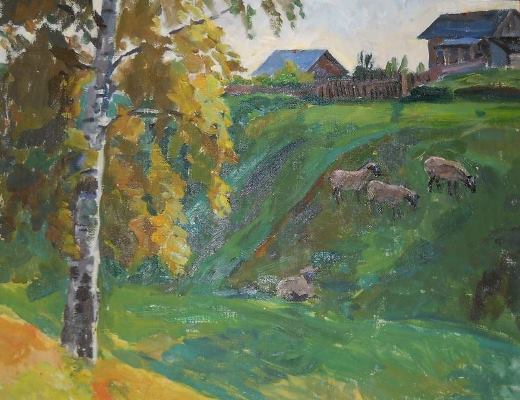 Д.И. Рязанская. Горка. Масло. Д.И. Рязанская. Горка. Масло.